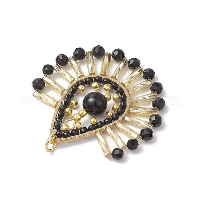 Подвески-слезинки из стеклянных бусин в стиле бохо PALLOY-MZ00557-1