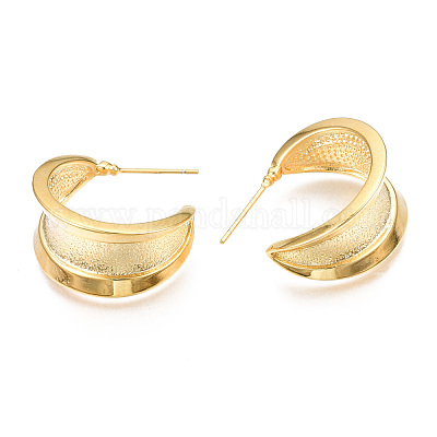 Полукруглые серьги-кольца из латуни KK-S356-355-NF-1