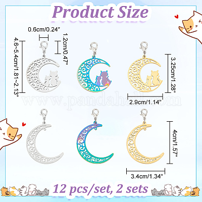 201 подвесной маркер петель из нержавеющей стали HJEW-AB00436-1