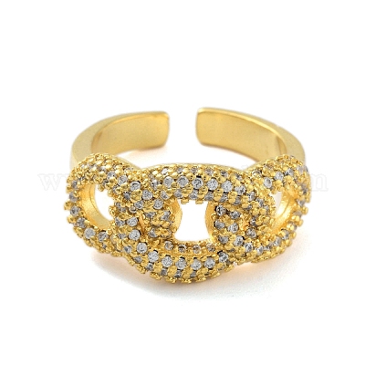 Овальная цепочка с прозрачным цирконием RJEW-L120-008G-1