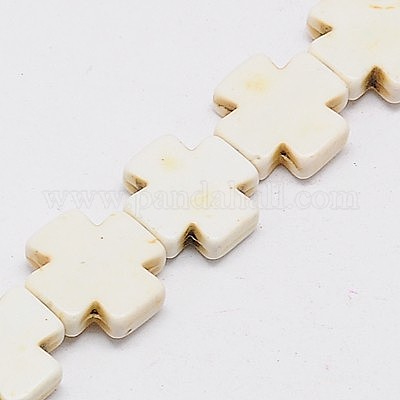 Синтетических нитей бирюзовые бусы&nbsp;TURQ-G118-15x15mm-09-1