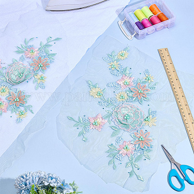 2 шт кружевная вышивка швейное волокно DIY-ME0001-42B-1