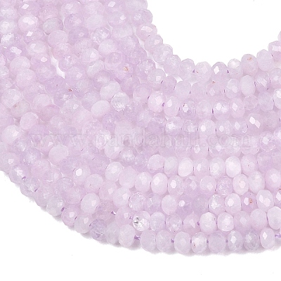 Нити из граненых ронделей из натурального кунцита&nbsp;G-B175-A16-2x3mm-1