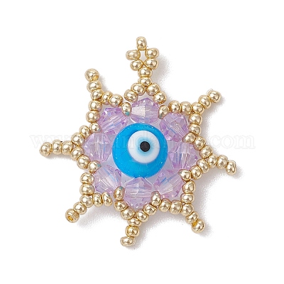 Подвески-звезды из стеклянных бусин PALLOY-MZ00624-02-1