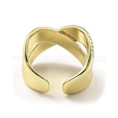 Кольцо из латуни с открытым манжетным покрытием RJEW-H218-05G-1