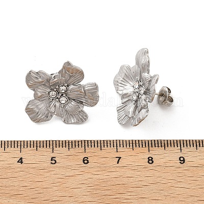 Серьги-гвоздики из нержавеющей стали 304 EJEW-M072-01P-1