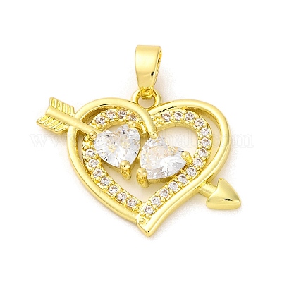 Латунные подвески с кубическим цирконием KK-D536-08G-1