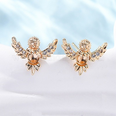 Латунь серьги EJEW-D288-17G-1