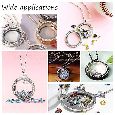 2 шт. 2 цвета плоские круглые плавающие медальоны из нержавеющей стали с подвесками-соединителями FIND-UN0001-84B-1