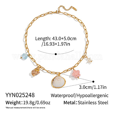 Подвеска-цветок из европейских гальванизированных натуральных ракушек и керамических ракушек DC9406-1