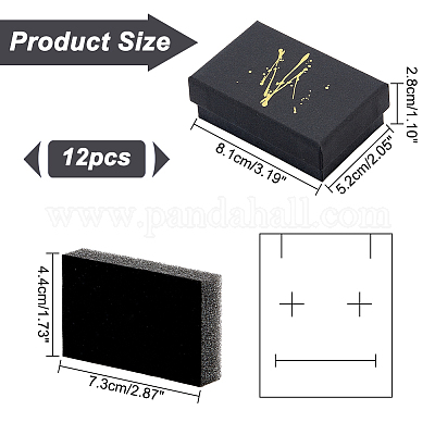12 шт. картонные коробки для упаковки ювелирных изделий CON-HY0001-01B-1