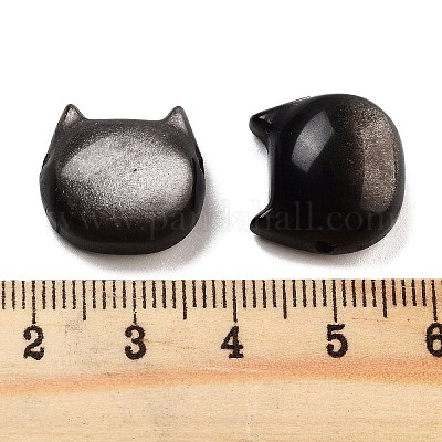 Бусины из натурального серебристого обсидиана G-H007-03D-1