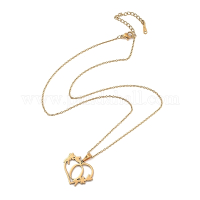 Ожерелья из нержавеющей стали с вакуумным покрытием pvd 201 NJEW-R267-02O-G-1