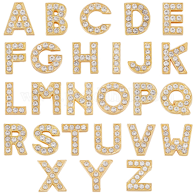 1 комплект бусин-слайдов из сплава со стразами FIND-SC0010-02-1