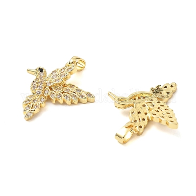 Латунные микропаве прозрачные подвески с фианитом KK-G533-07E-G-1