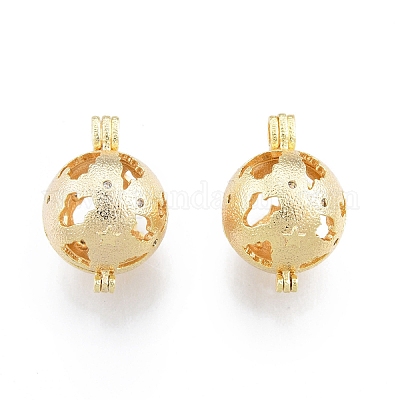 Подвески-медальоны с полым диффузором из латуни KK-C006-27G-1