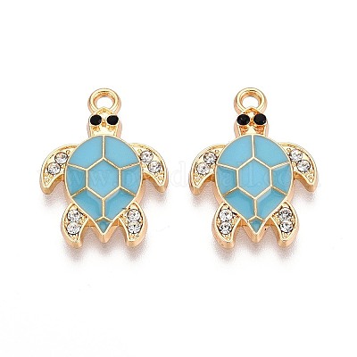 Rhinestone сплава и эмали подвески PALLOY-T092-40G-04-1