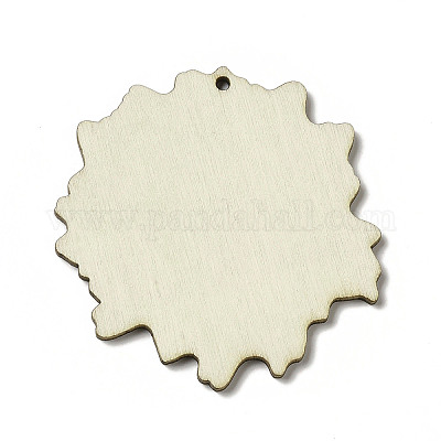 Большие подвески из осины с принтом на тему американского флага WOOD-G014-16-1