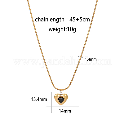 Модное женское ожерелье с подвеской в форме сердца из нержавеющей стали 304 HR1074-1-1