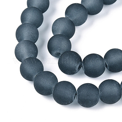 Матовые прозрачные стеклянные бусины GLAA-S031-8mm-12-01-1