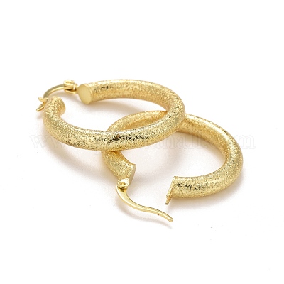 Латунные серьги обруча EJEW-F278-08G-1