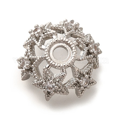 Покрытие стойки латунь микро паве прозрачные колпачки из кубического циркония KK-H508-25B-P-1