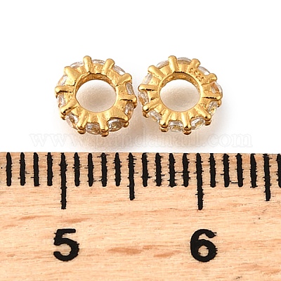 925 бусина из чистого серебра с микропаве и прозрачным фианитом STER-F061-05G-1