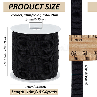 Плоские нейлоновые эластичные шнуры 20 цвета длиной 2 м с волнистым краем. OCOR-FG0002-44-1