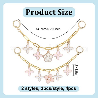 4 шт. 2 стиля латунные цепочки-скрепки цепи для ремней для ботинок HJEW-OC00223-1