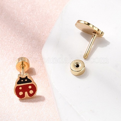 Серьги-гвоздики из нержавеющей стали 304 EJEW-F396-02D-G-1