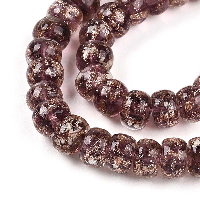 Светящиеся стеклянные бусины ручной работы из золотой фольги FOIL-N029-02A-02-1