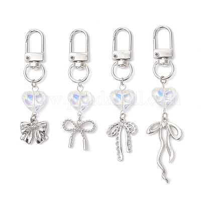 Подвеска в форме сердца из гальванического стекла HJEW-JM04357-1