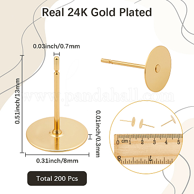 200 шт. фурнитура для сережек-гвоздиков из нержавеющей стали 304 STAS-SC0010-27-1