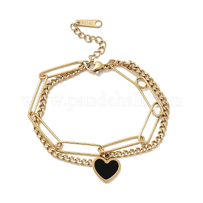 Многорядные браслеты из нержавеющей стали 304 BJEW-K237-22G-1