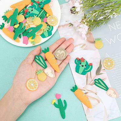 48 шт. 6 стиля ПВХ пластиковые кабошоны PVC-SC0001-01-1