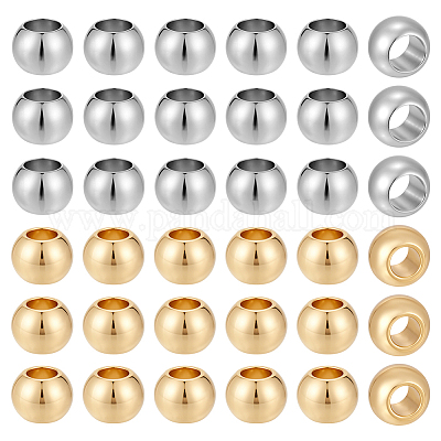 80 шт. 2-х цветные бусины из нержавеющей стали 304 STAS-PH0006-76-1