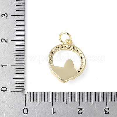 Подвески из латуни микропаве с фианитами и стеклом KK-F892-50G-1