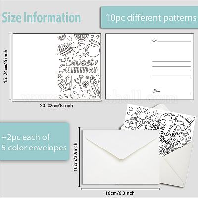 1 набор поздравительных открыток с раскраской AJEW-GA0007-07-1