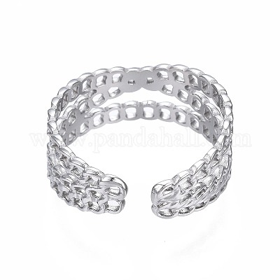 Кольцо-манжета из нержавеющей стали марки 304 с крестообразным плетением X-RJEW-T023-43P-1