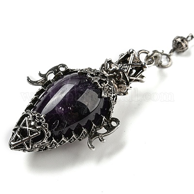 Натуральный аметистовый маятник с большой подвеской G-H293-01AS-07-1