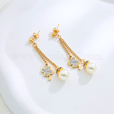 Клевер из нержавеющей стали с круглыми подвесками-серьгами LR7159-1