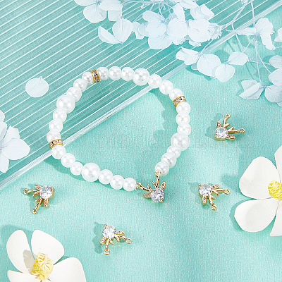 10 шт. Рождественские латунные подвески с микропаве из кубического циркония KK-BBC0005-31-1