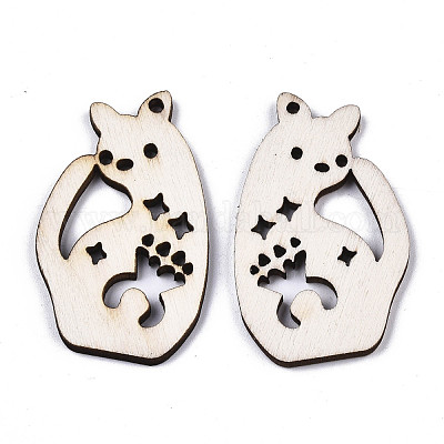 Незаконченные подвески из натурального тополя WOOD-N006-68-1