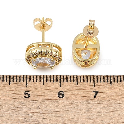 Серьги-гвоздики из циркония EJEW-Z128-01G-03-1