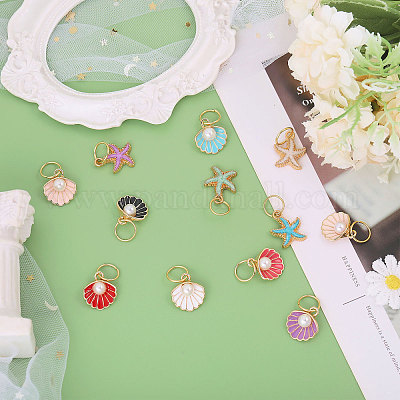 12 шт. эмалевые подвески для обуви с изображением морских организмов PALLOY-CA00013-1