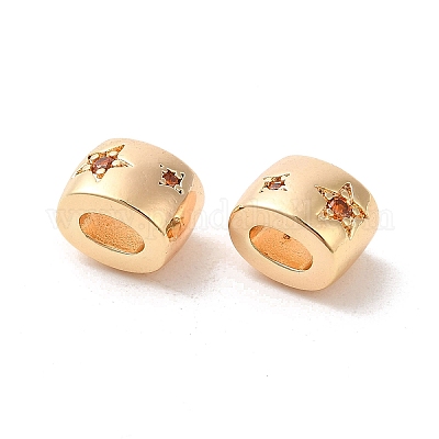 Латунные микро проложить кубического циркония бусы KK-Q773-02G-04-1