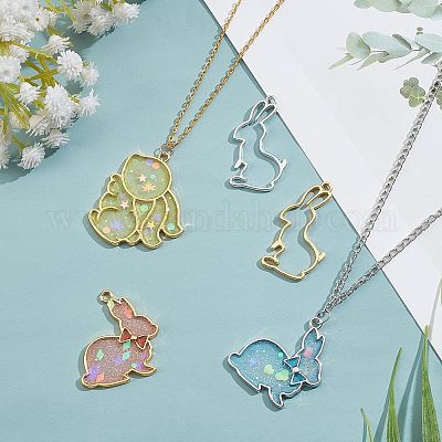 12 шт. 6 стильных больших подвесок из сплава с открытой задней частью PALLOY-OC0002-84-1