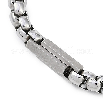 Браслеты из нержавеющей стали 304 с цепочками-коробками BJEW-S156-02P-1