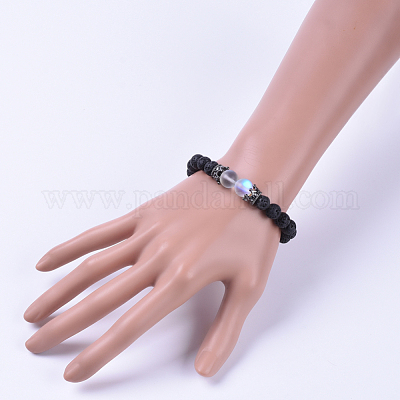 Синтетические браслеты из лунного камня BJEW-JB04563-05-1