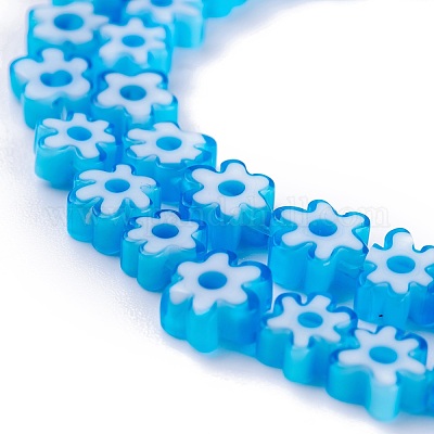 Ручной работы стеклянная бусина тысячецветник нитей LAMP-J035-8mm-09-1